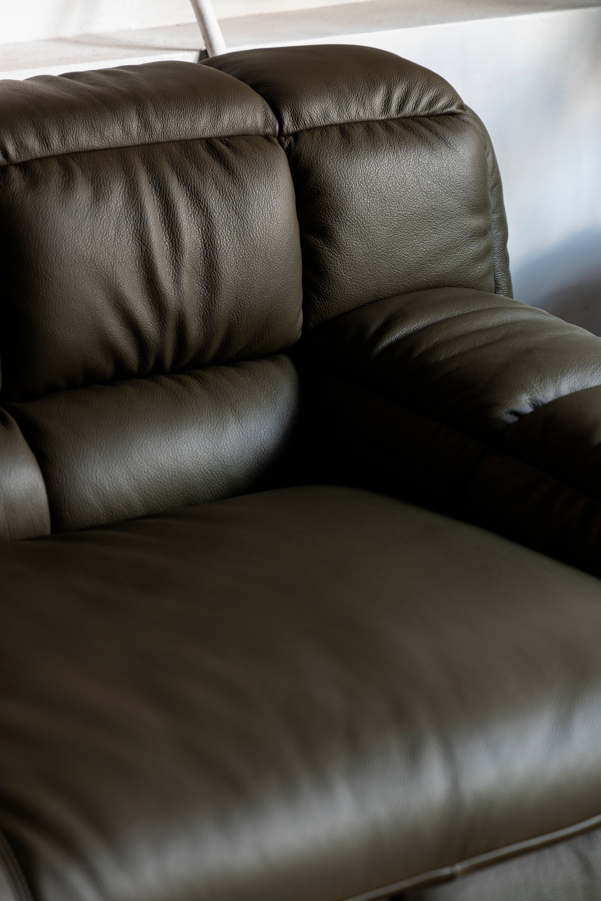 3-Seater ZE SOFA BY LICHEN NYC FOR KARIMOKU (Olive leather)