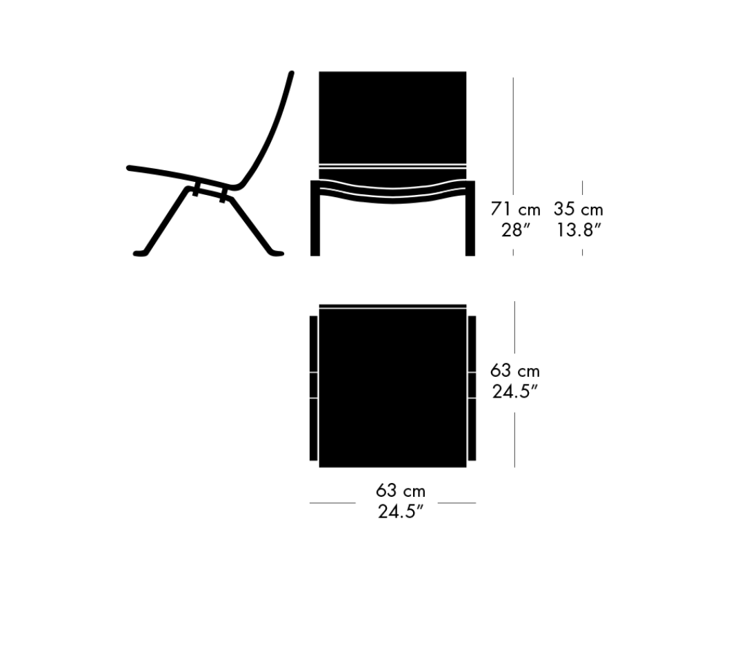 PK22 Chair by Poul Kjærholm for Fritz Hansen (Black)
